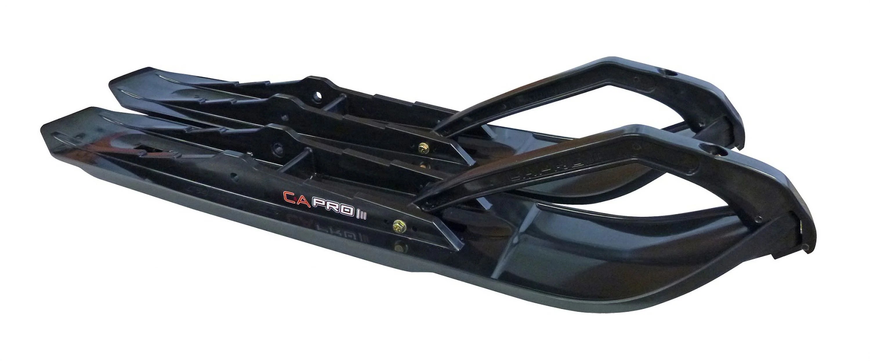 Black XCS Snowmobile Skis with 10" Round Bars Complete Kit S437376