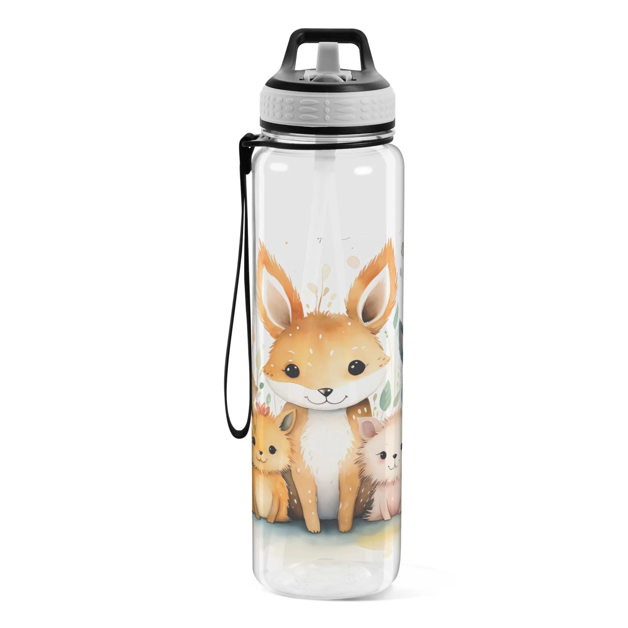 32oz Tritan Leakproof Clear Water Bottle with Straw J283226