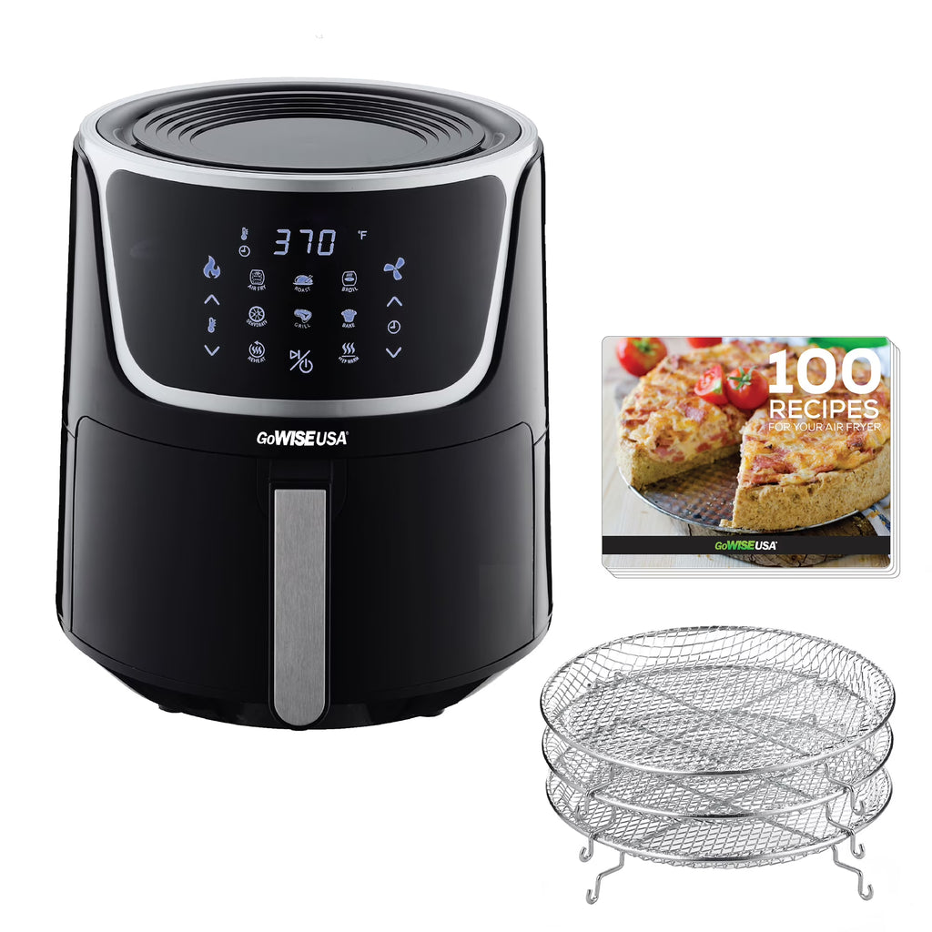 7-Quart Electric Air Fryer with Dehydrator and Stackable Racks V875