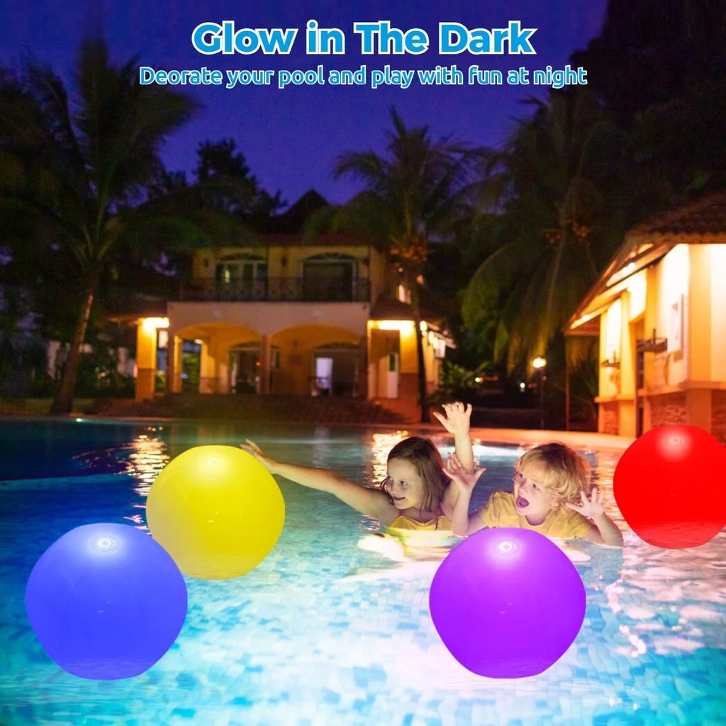4 Packs Glow in the Dark Inflated Beach Balls B1717
