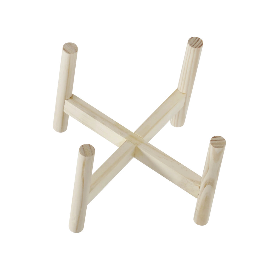 Ceramic Planter with Wood Stand Y4056