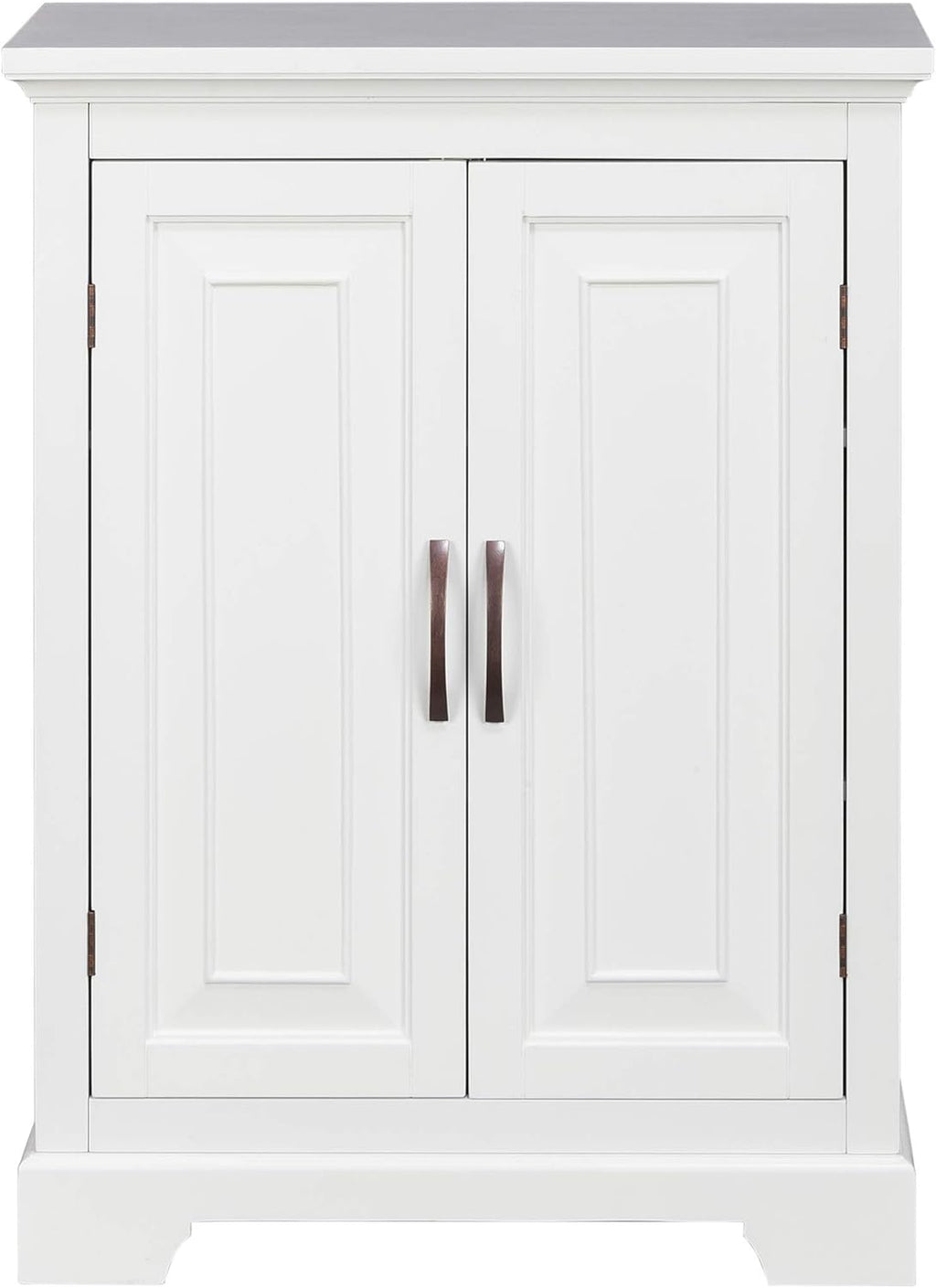 White Freestanding Floor Cabinet with 2 Doors 2 Adjustable Inner Shelves P164128