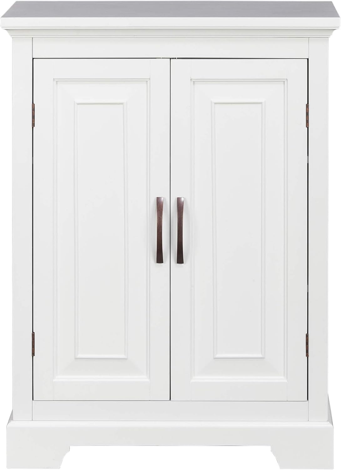 White Freestanding Floor Cabinet with 2 Doors 2 Adjustable Inner Shelves P164128