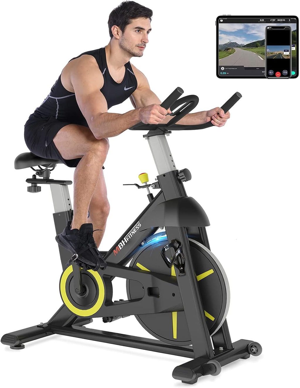 Magnetic Exercise Bike Stationary Indoor Cycling Bike, 330Lbs Weight Capacity I90089