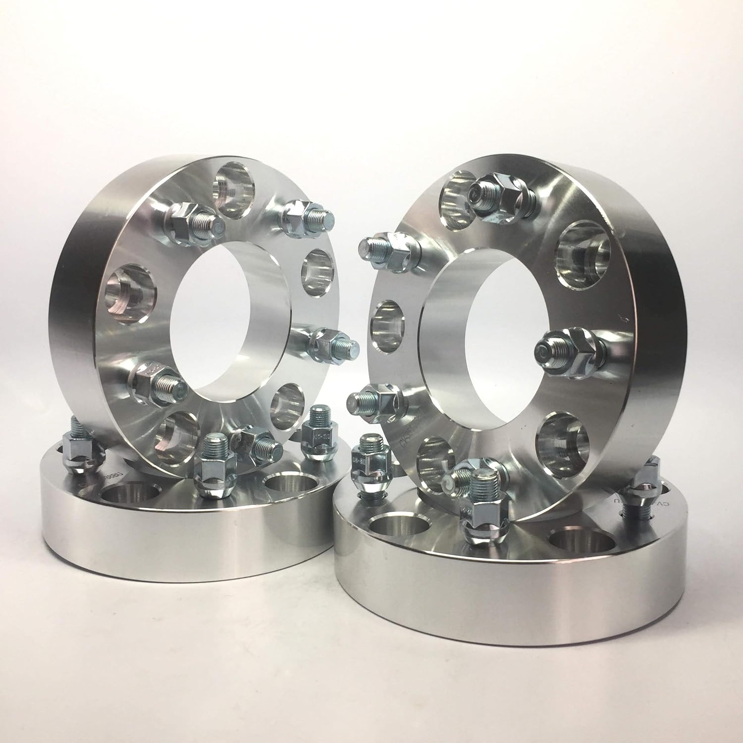 4 Pieces 1" 25mm Conversion Wheel Adapters 5x5.5 to 5x135 5x139.7 to 5x135 1/2" Stud Center Bore 87.1mm with Open End Lug Nuts M128484