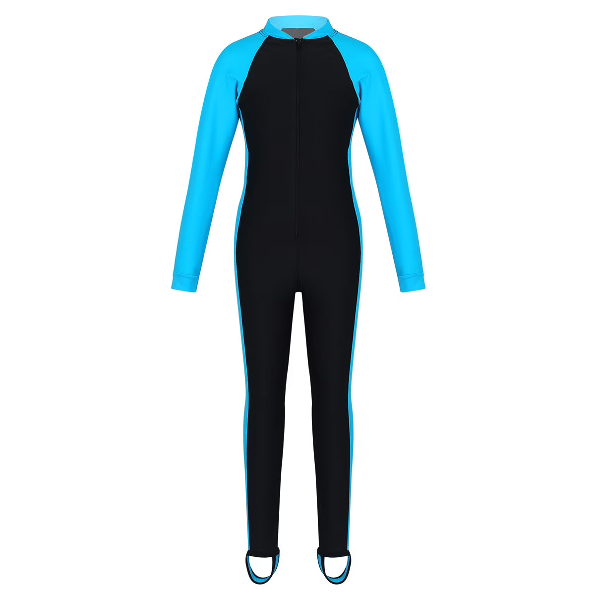One Piece Long Sleeves Zipper Front Swimsuit H183