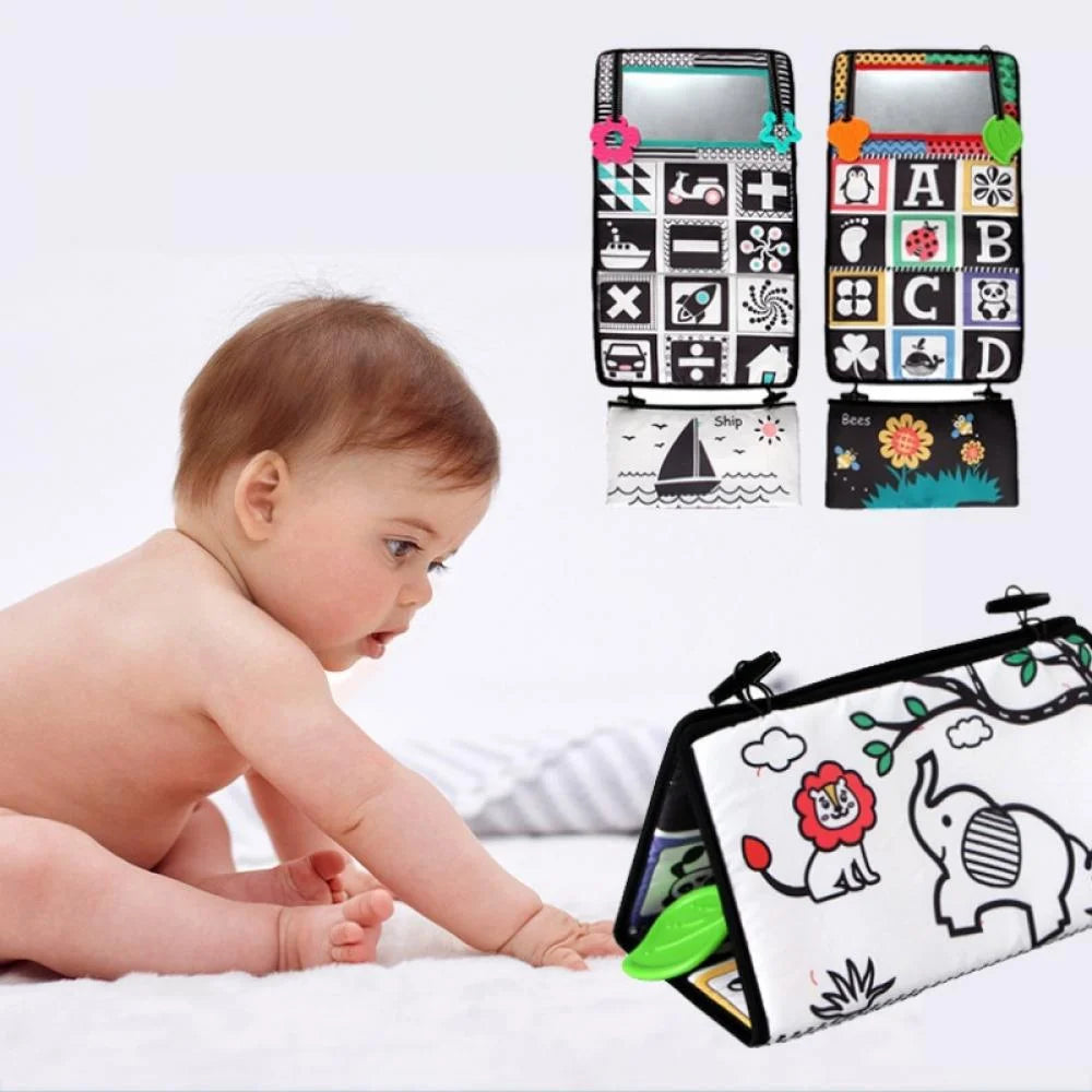 Black and White High Contrast Floor Mirror Toy for Baby Tummy Time R86333