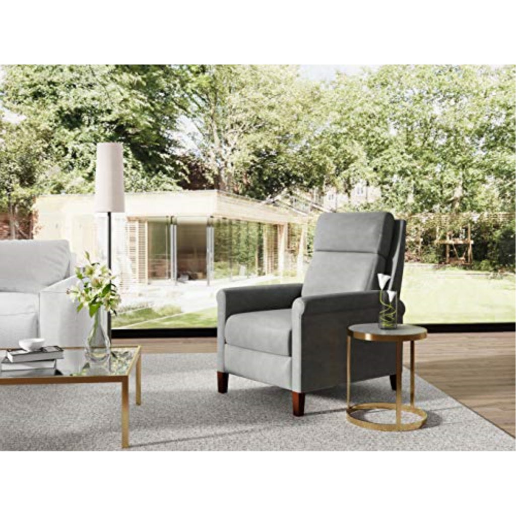 Espresso Brown Leather Pushback Recliner A408887