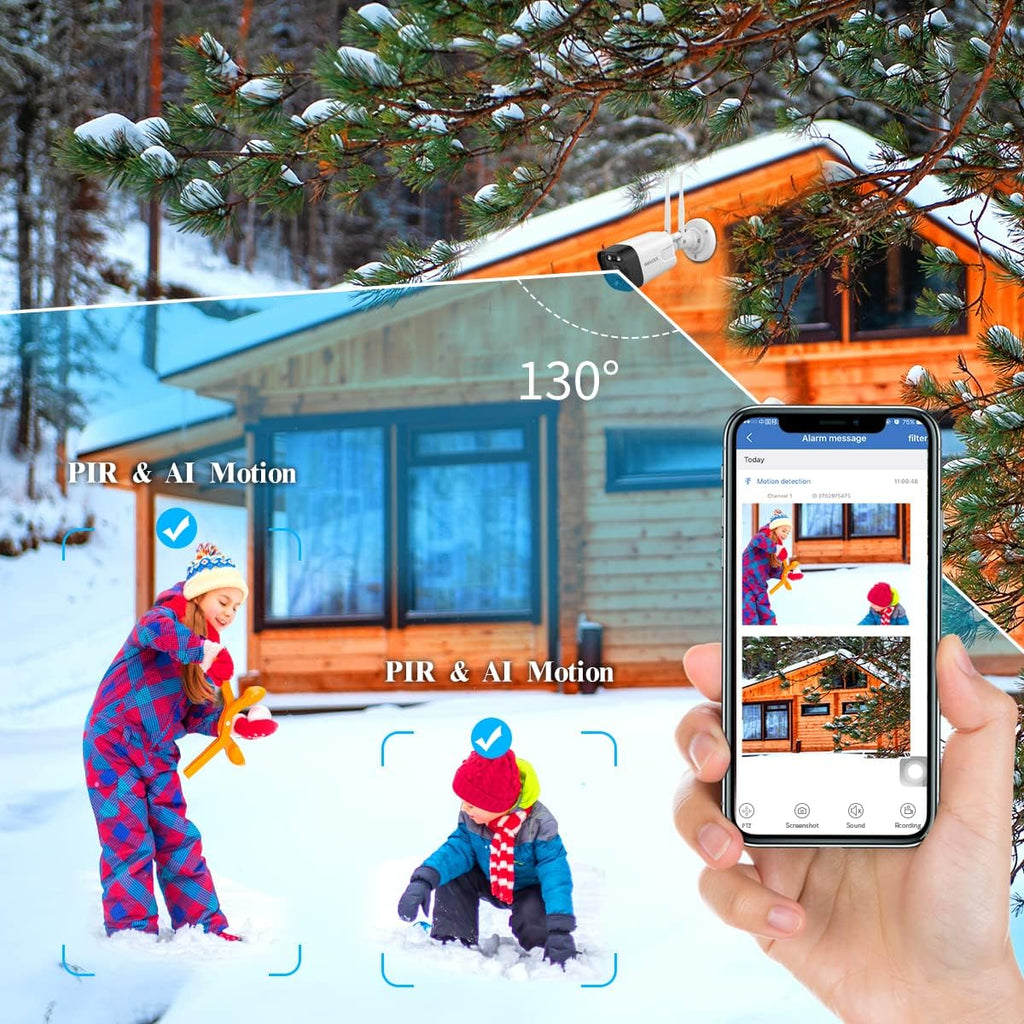3K 5.0MP 1944P Wireless Security Camera System with 4TB Hard Drive and 8 Cameras U8974