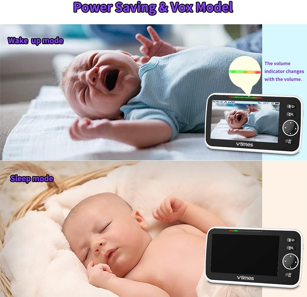 5" LCD Video Baby Monitor with Camera and Audio, Night Vision, Pack of 2 U6746