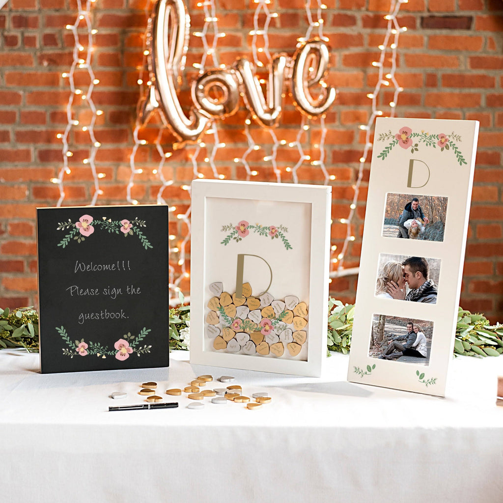 Floral Heart Drop Guestbook M8725