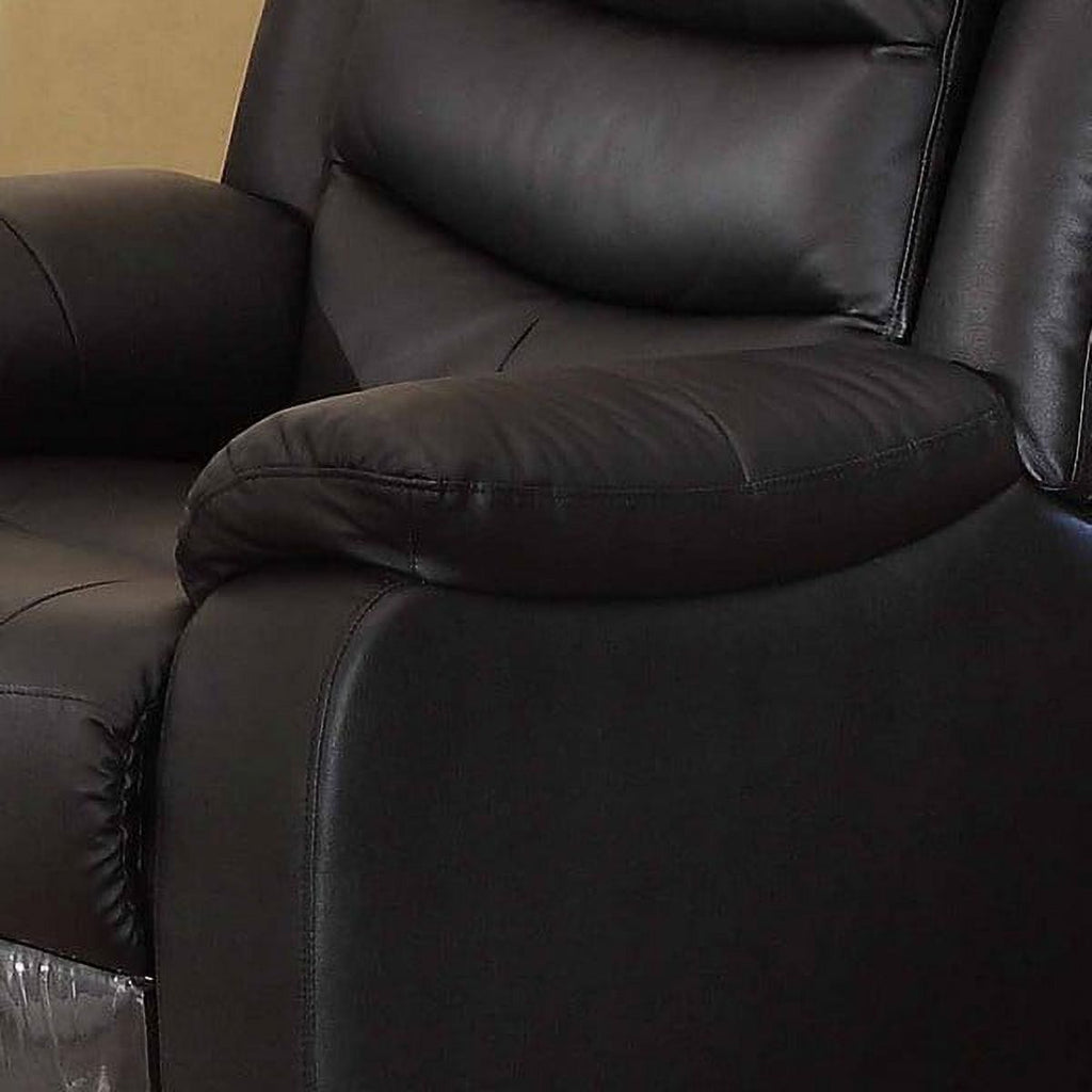 Black Leather Match Glider Reclining Chair P796