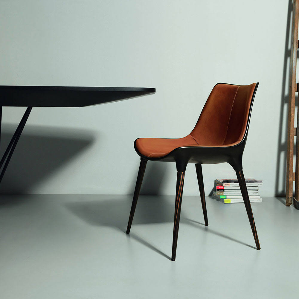 Aged Caramel Leather Dining Chair D89799
