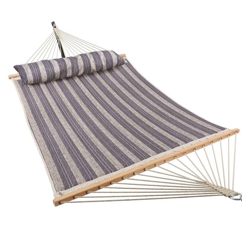 Blue Stripe Padded Hammock with Spreader Bar Z9456