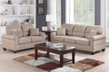 Modern Sand Fabric Sofa Loveseat Set H178911
