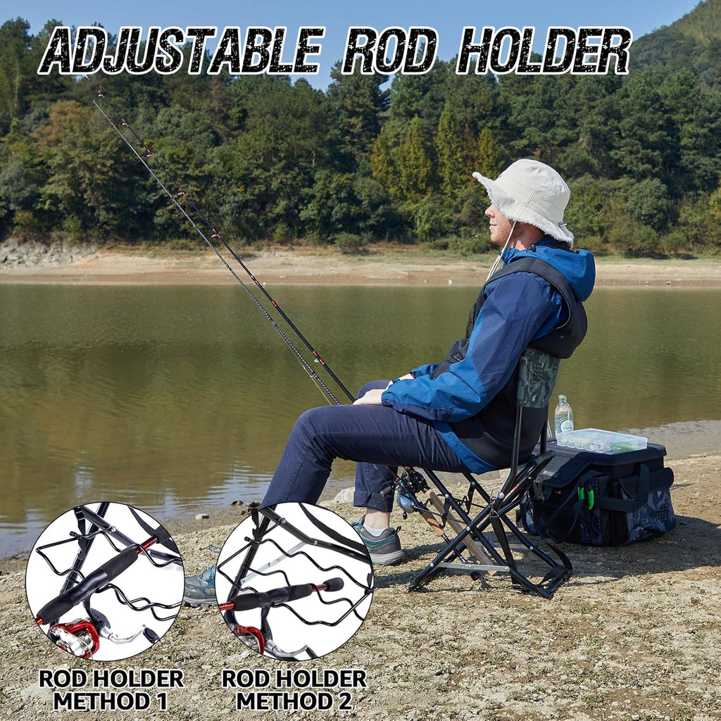 Folding Fishing Chair with Rod Holder F451