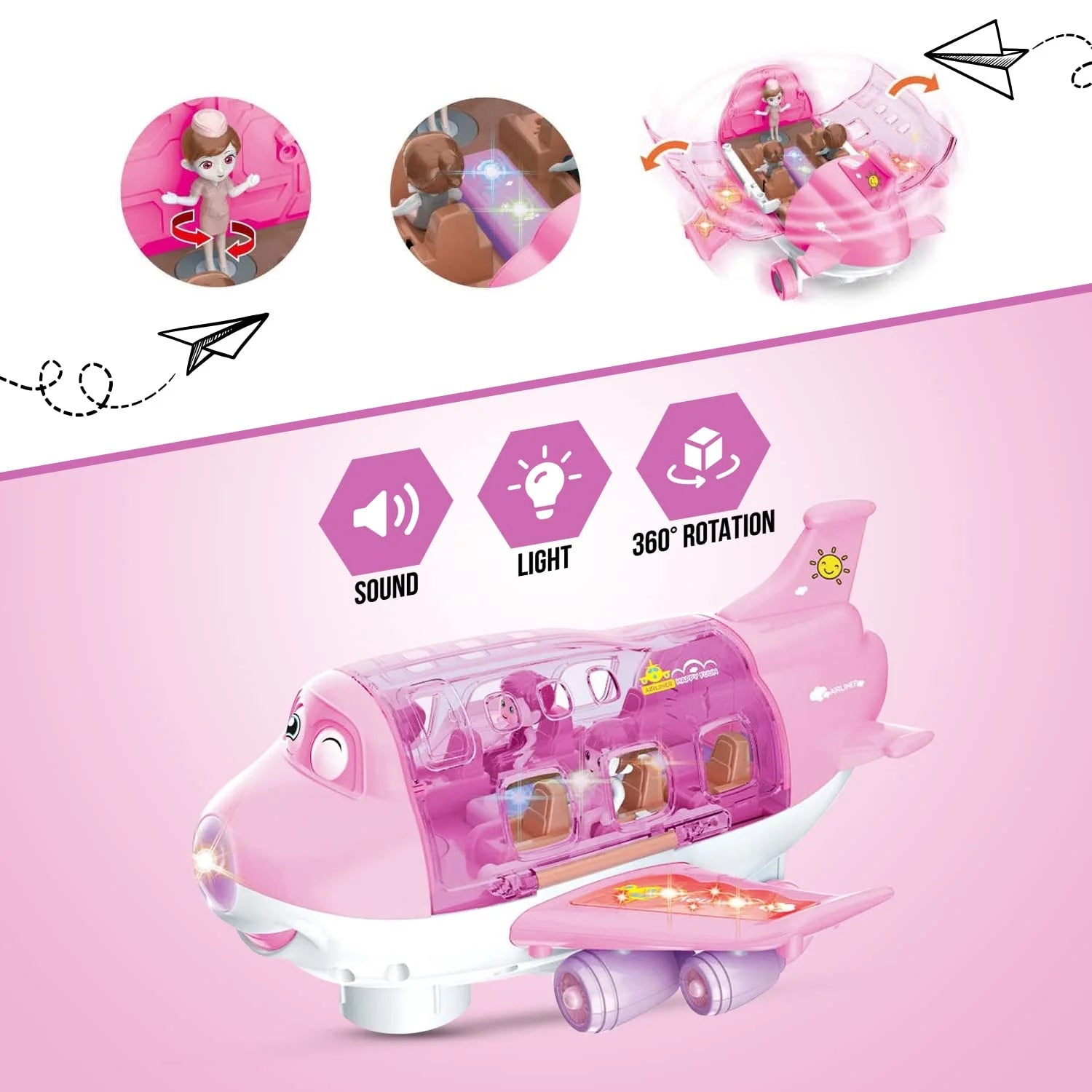 Kids' Play Airplanes with LED Flashing Lights and Sounds U68153