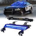 32 LED Dual Visor Strobe Light Bar with Split Deck Brackets & Vacuum Sucker, White/Red C68920