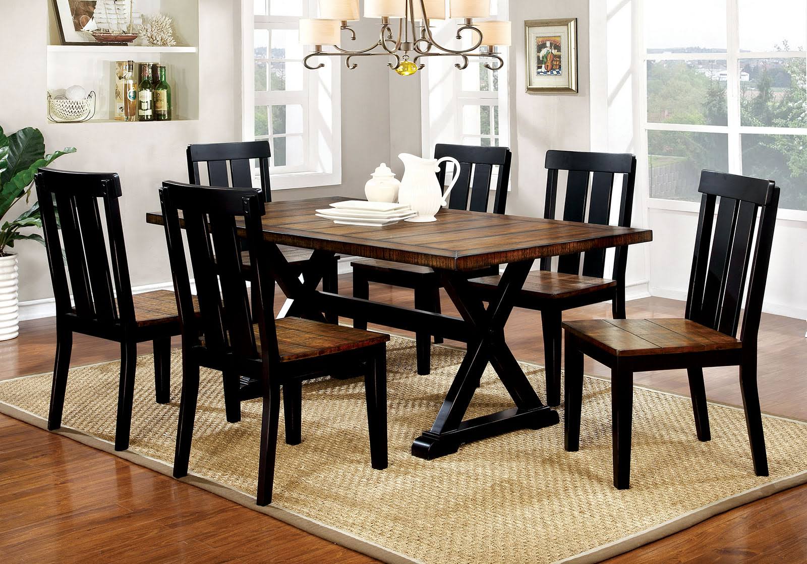 Oak Black Dining Table F71941