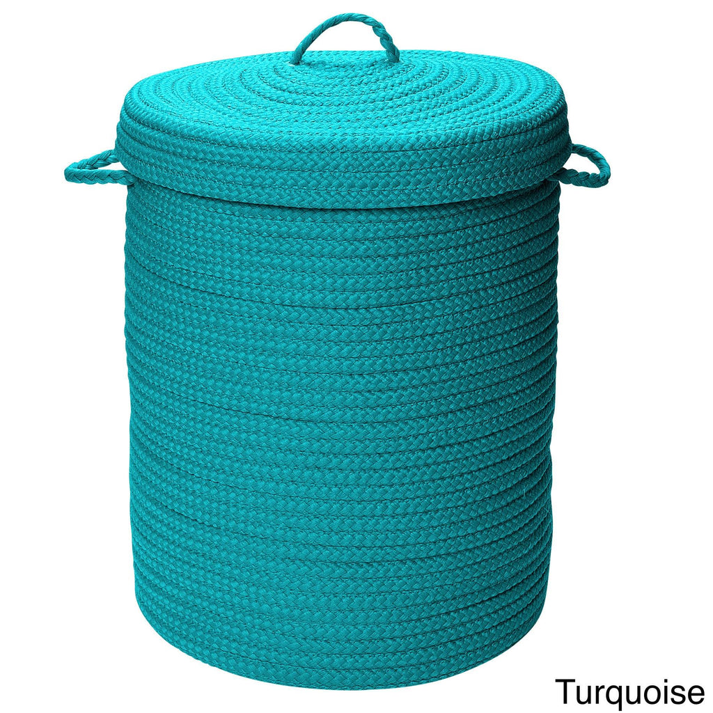 Turquoise Textured Lidded Storage Hamper Y965570