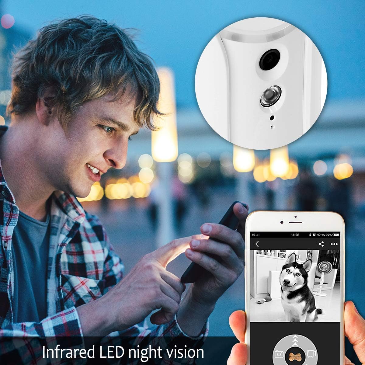 Dog Camera Treat Dispenser with Two-Way Audio and Night Vision R34835