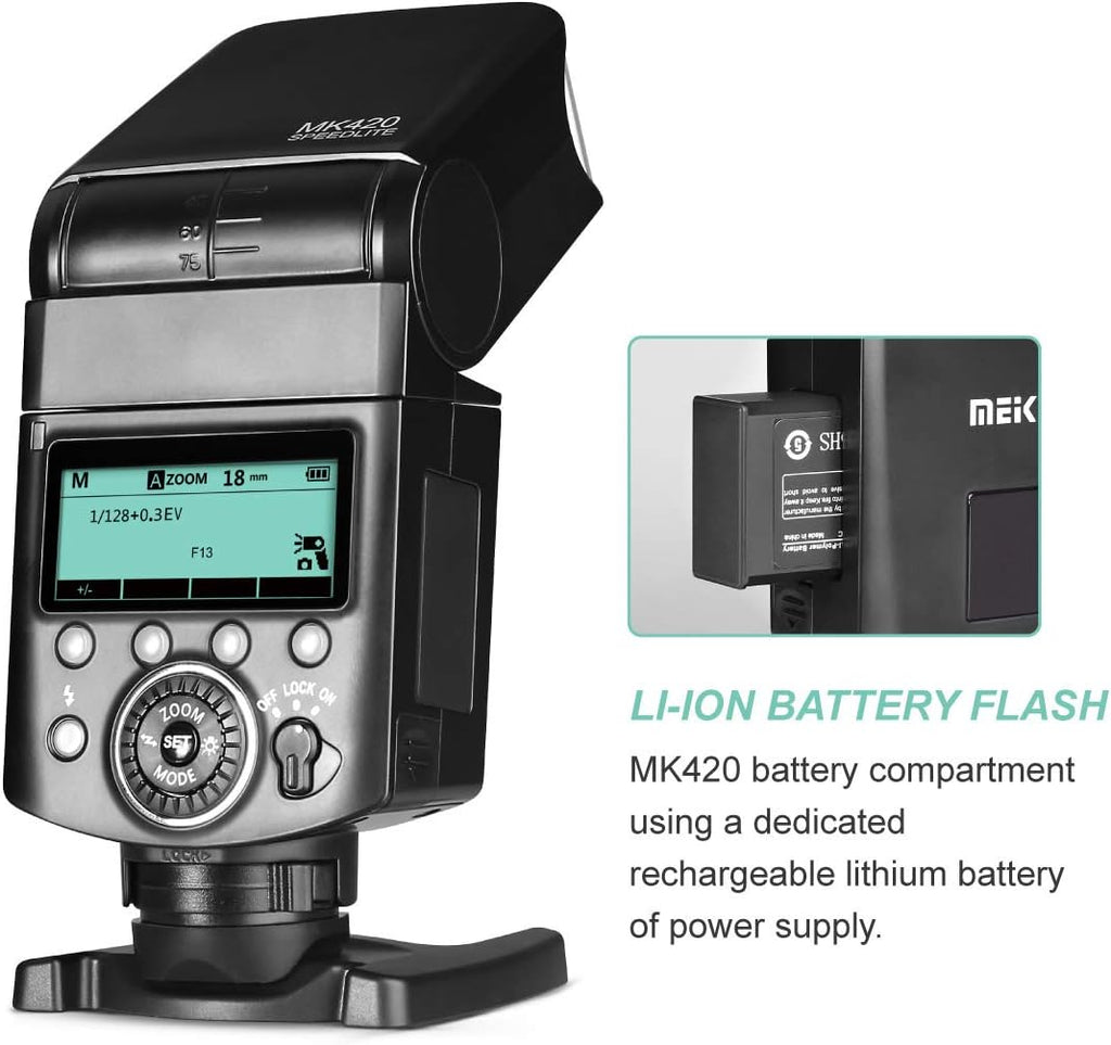 Pack of 2 Camera Flash Speedlite with LCD Display Y39668