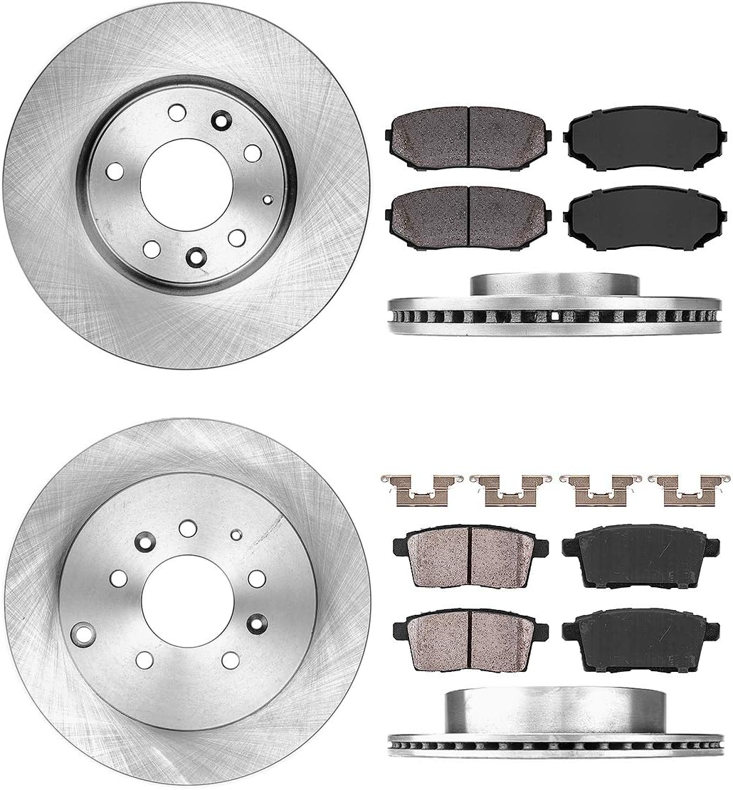 Premium OE 5 Lug Rotors + Ceramic Brake Pads + Hardware H4351