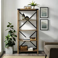 Rustic Oak Wood Media Bookcase C88519
