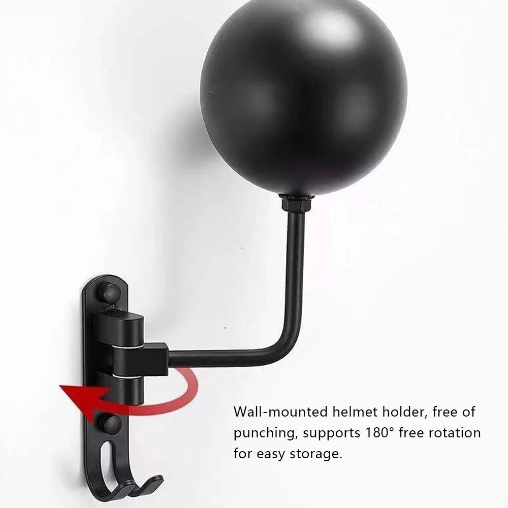 Wall-Mounted Metal Helmet Holder Hat Storage Rack Display Stand L6627