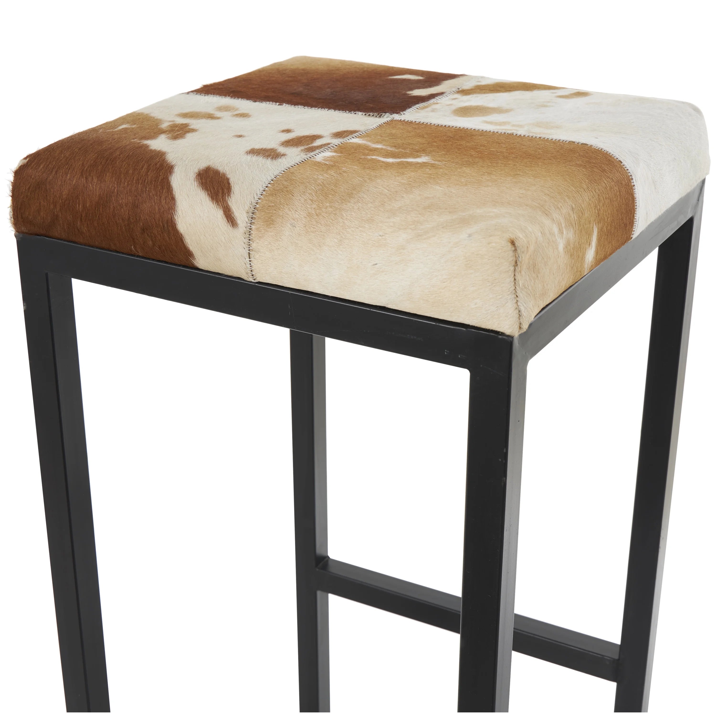 Gray Metal Bar Stool with Black Base Y732018