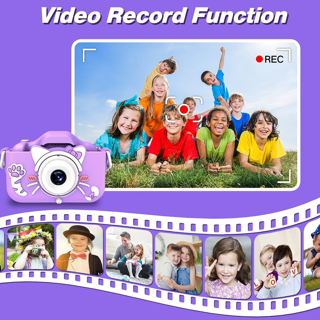 Kids Camera with Cartoon Soft Silicone Cover, 32G SD Card Included H87871
