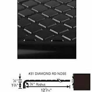 Brown Rubber Round Nose Stair Tread 42x22L U351