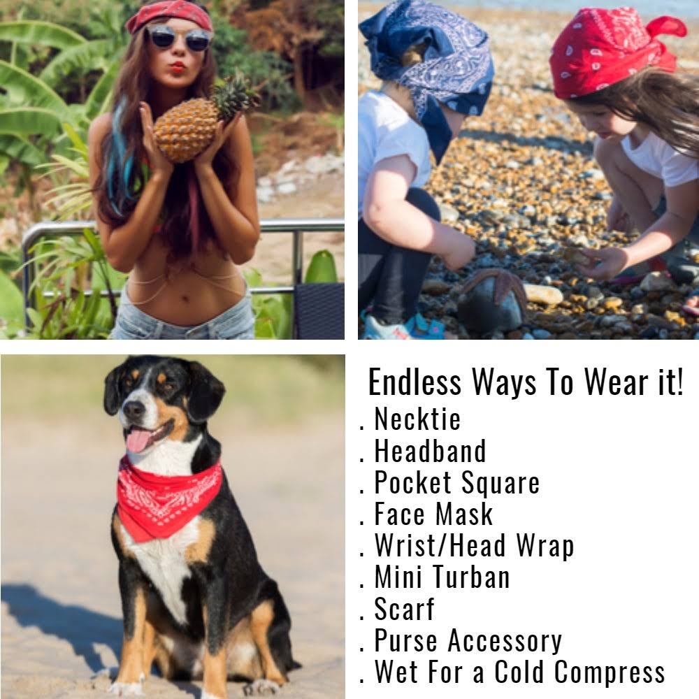 Purple 22 Inches 100% Cotton Bandanas Y743