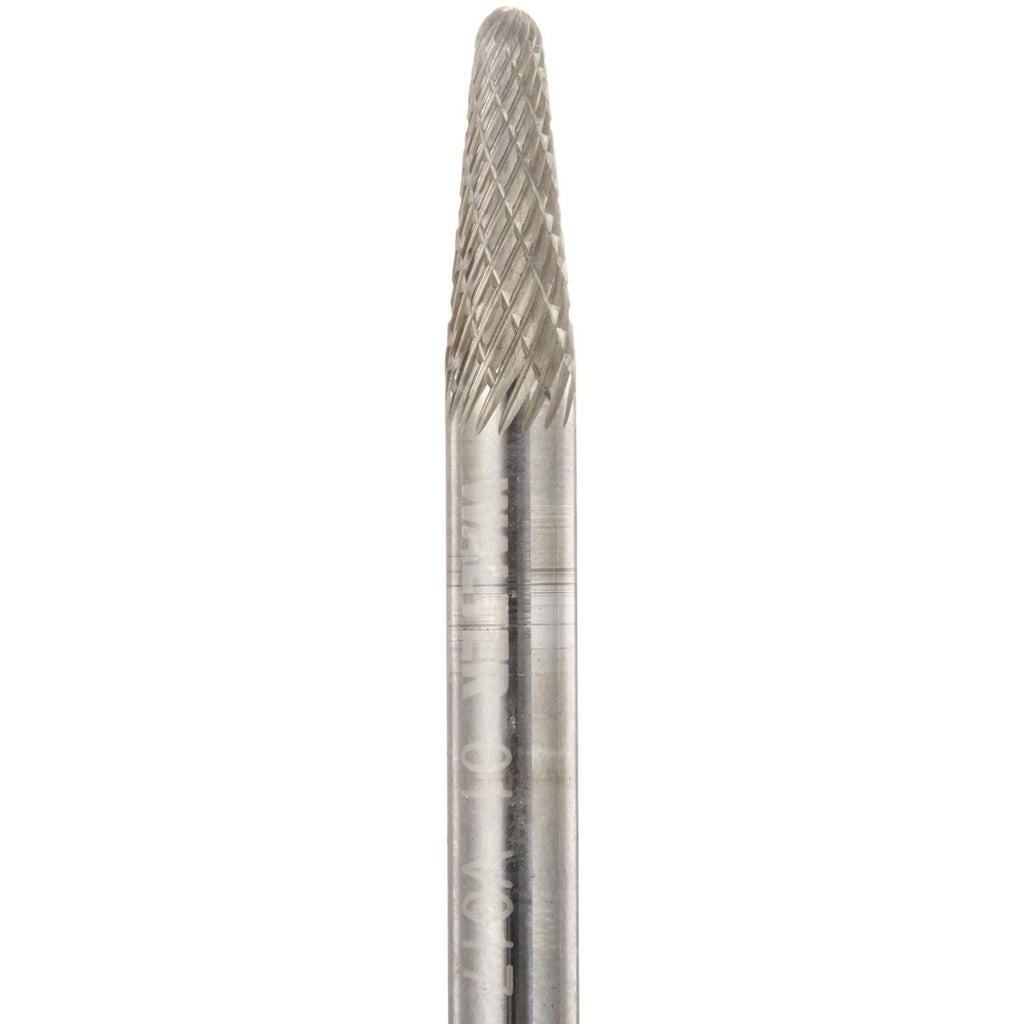 Tungsten Carbide Cone Burs, 1/4x22 Shank Diameter, 3/8x22 Diameter x 1-1/4x22 Length, SL-3 USCTI Type X30453