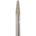 Tungsten Carbide Cone Burs, 1/4x22 Shank Diameter, 3/8x22 Diameter x 1-1/4x22 Length, SL-3 USCTI Type X30453