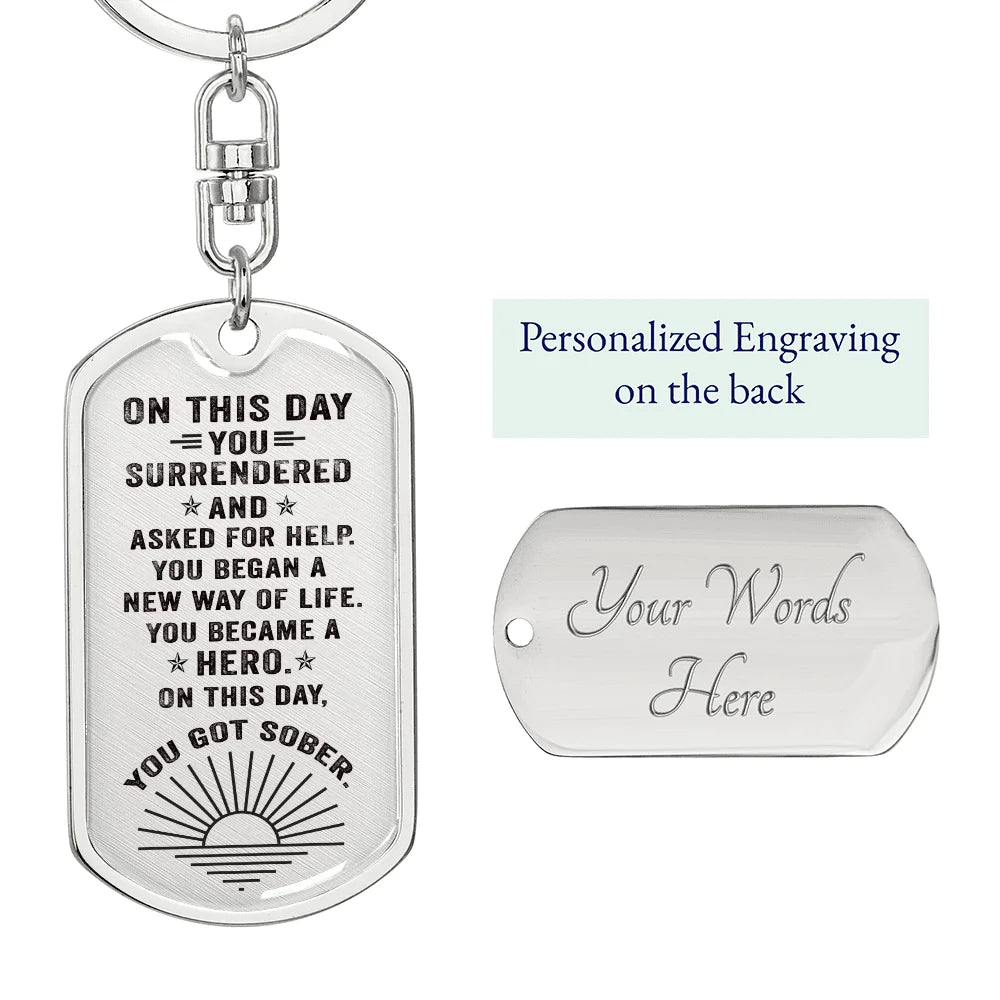 18k Gold Finish Steel Anniversary Keychain Q33877
