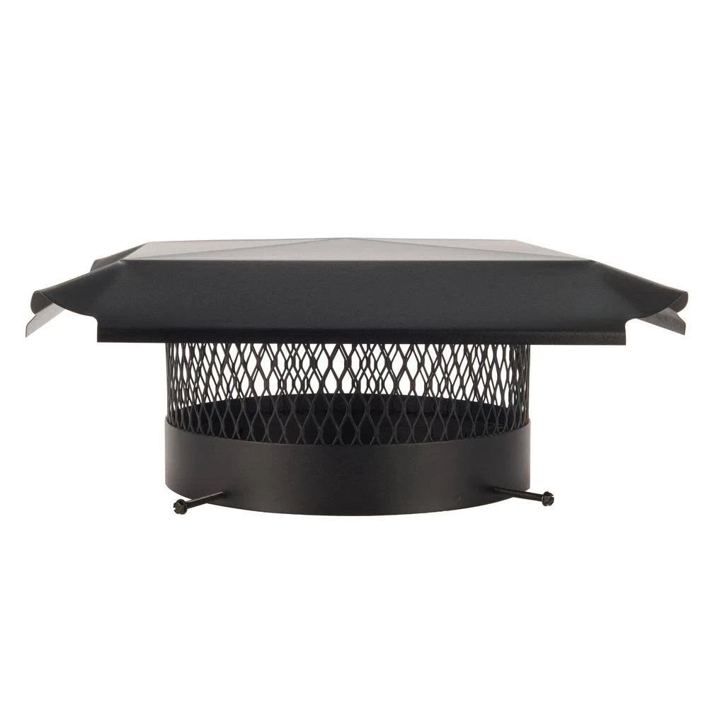 Round Bolt on Black Galvanized Steel Single Flue Chimney Cap K952206