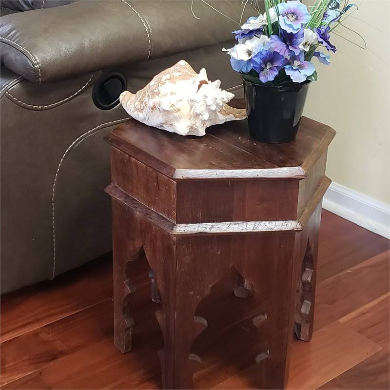 Rustic Brown Reclaimed Wooden Side Table V63233