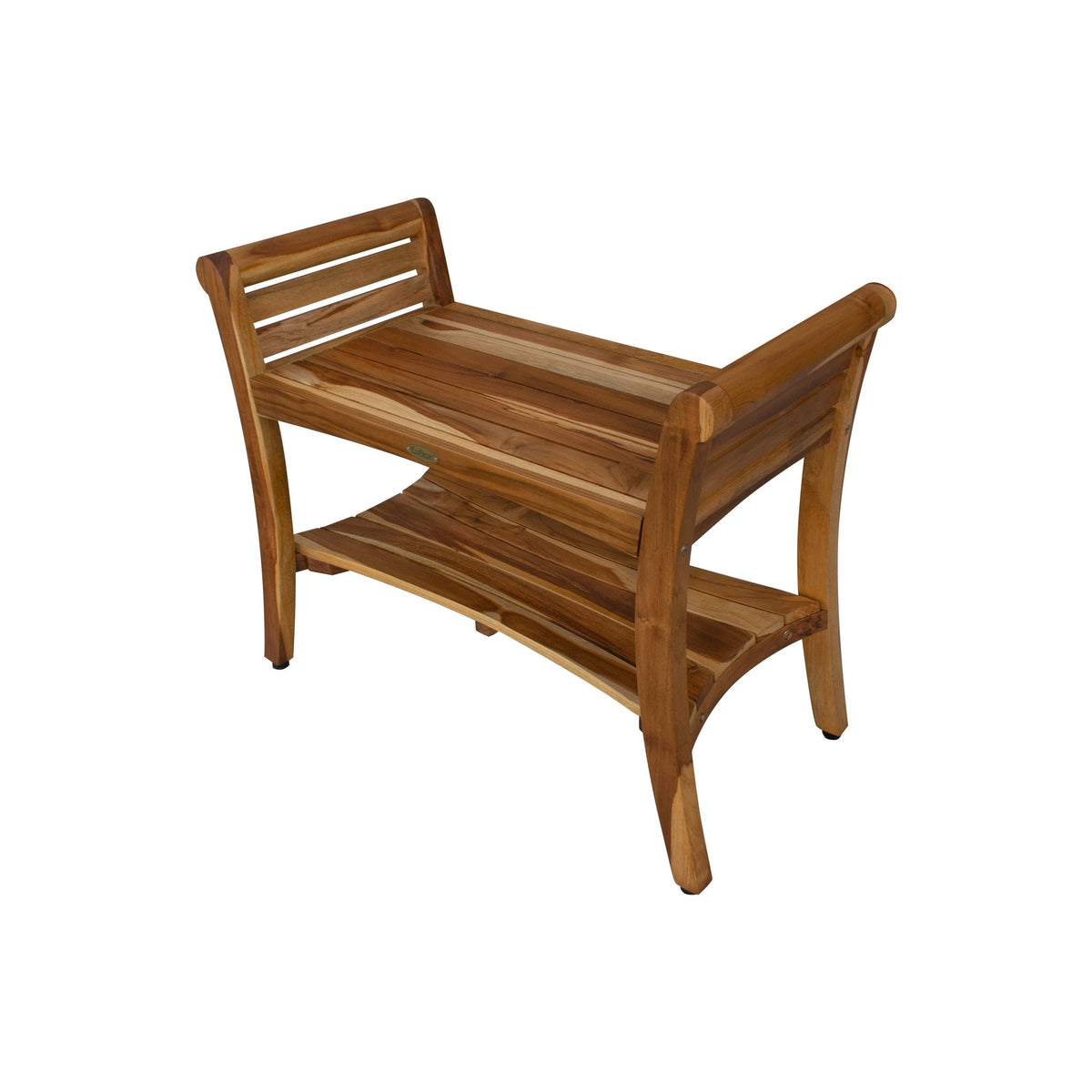 Solid Teak Shower Bench with Shelf L333