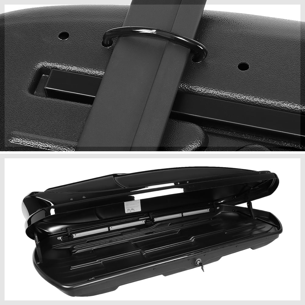 Glossy Cargo Top Carrier Luggage Rooftop Mount Storage Box w/Lock R21572