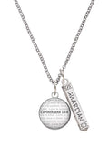 Silvertone Guardian Angel Bar Charm Necklace, 23" G2401