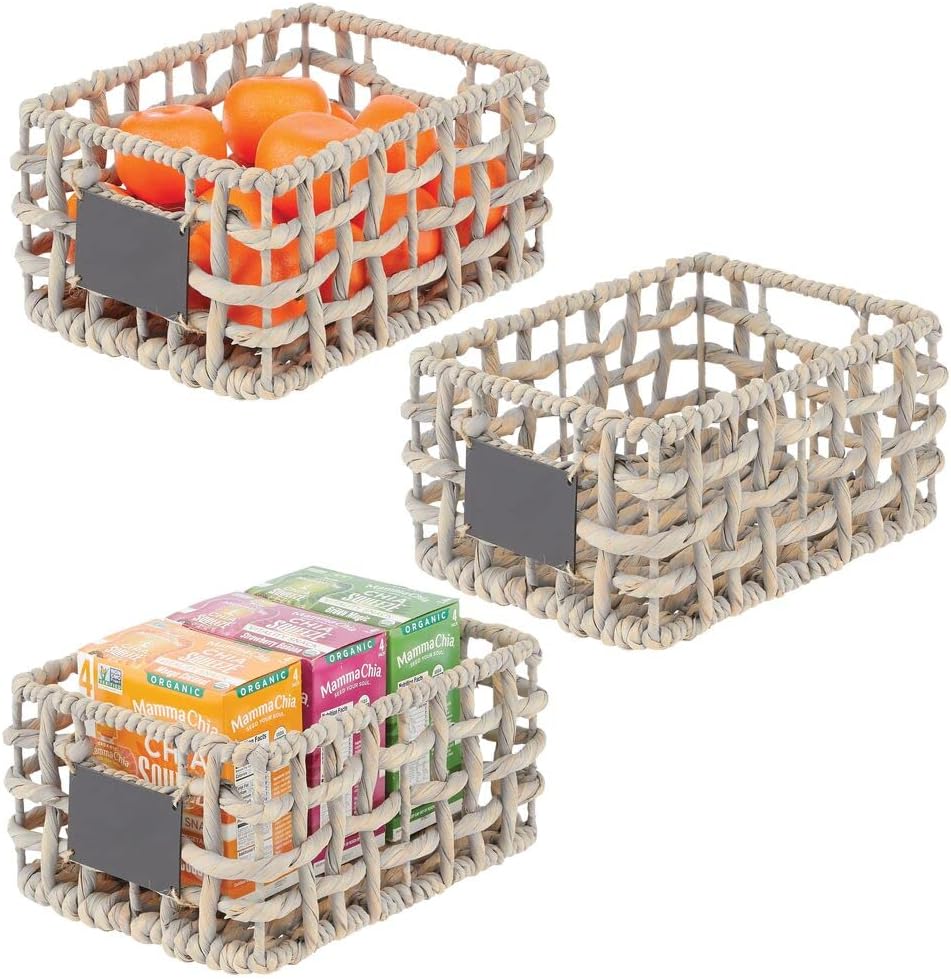 Black Wash Water Hyacinth Pantry Basket 3 Pack V61502