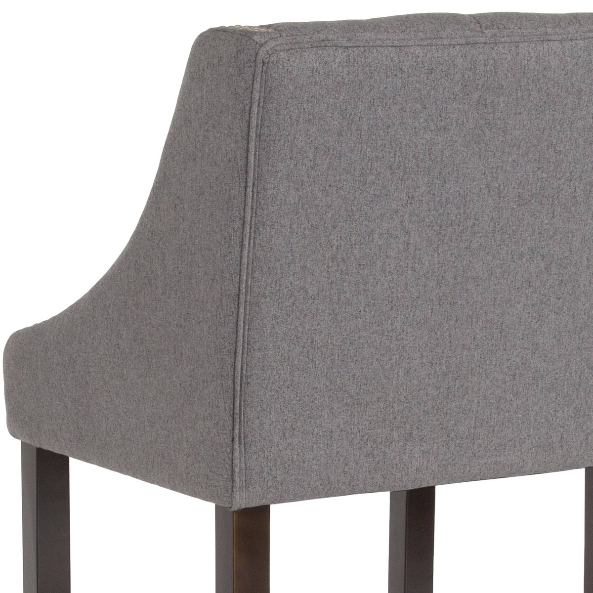 Dark Gray Tufted Walnut Barstool S5083