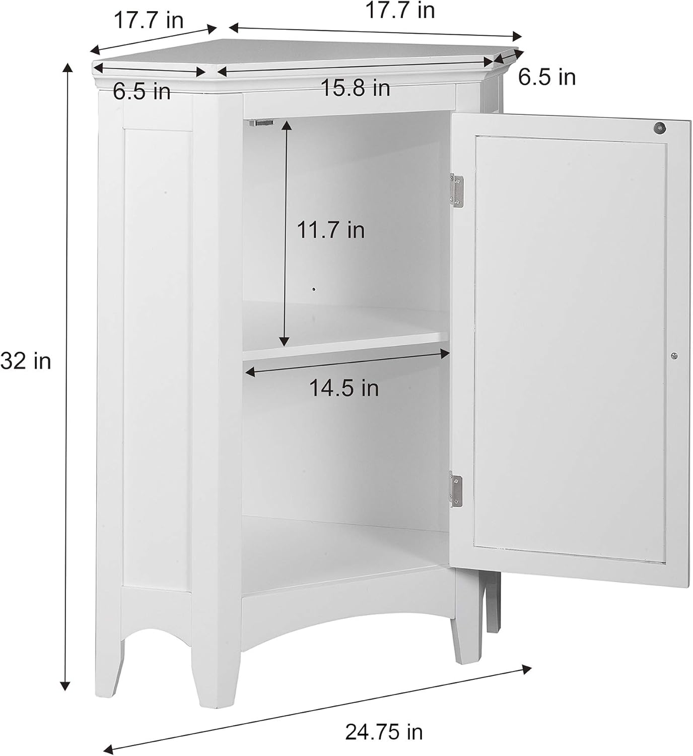 White Bathroom Storage Floor Cabinet D3242