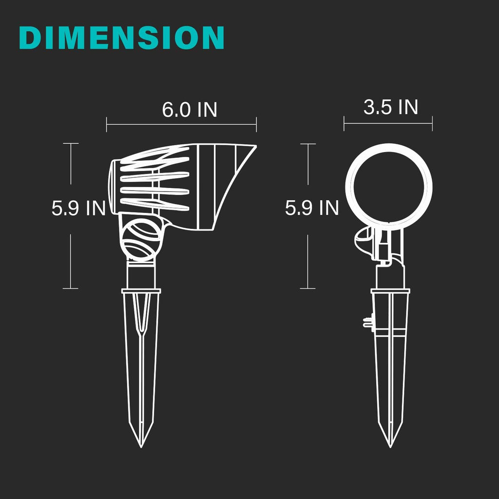 Halogen 50W Outdoor Spot Lights Waterproof Low Voltage Lighting with Spike Stand, 8 Pack C495