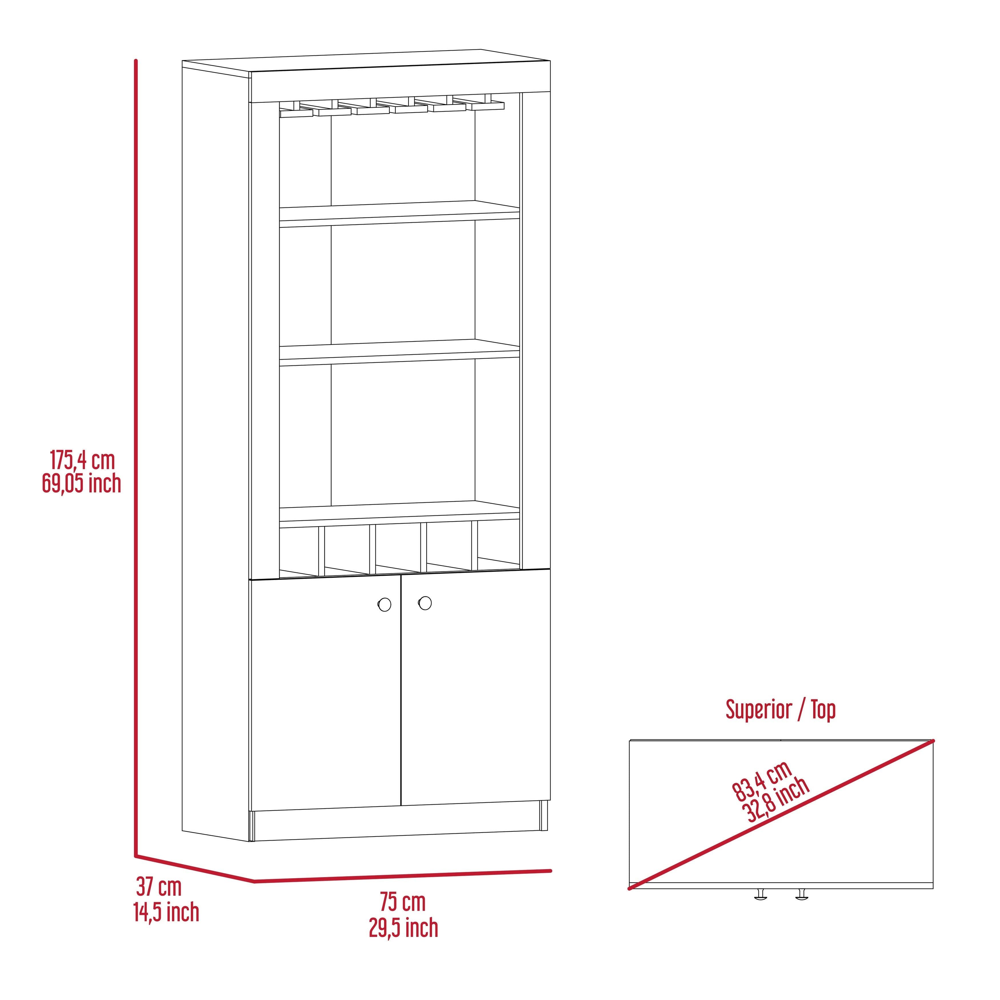 Black Wengue Bar Cabinet U314