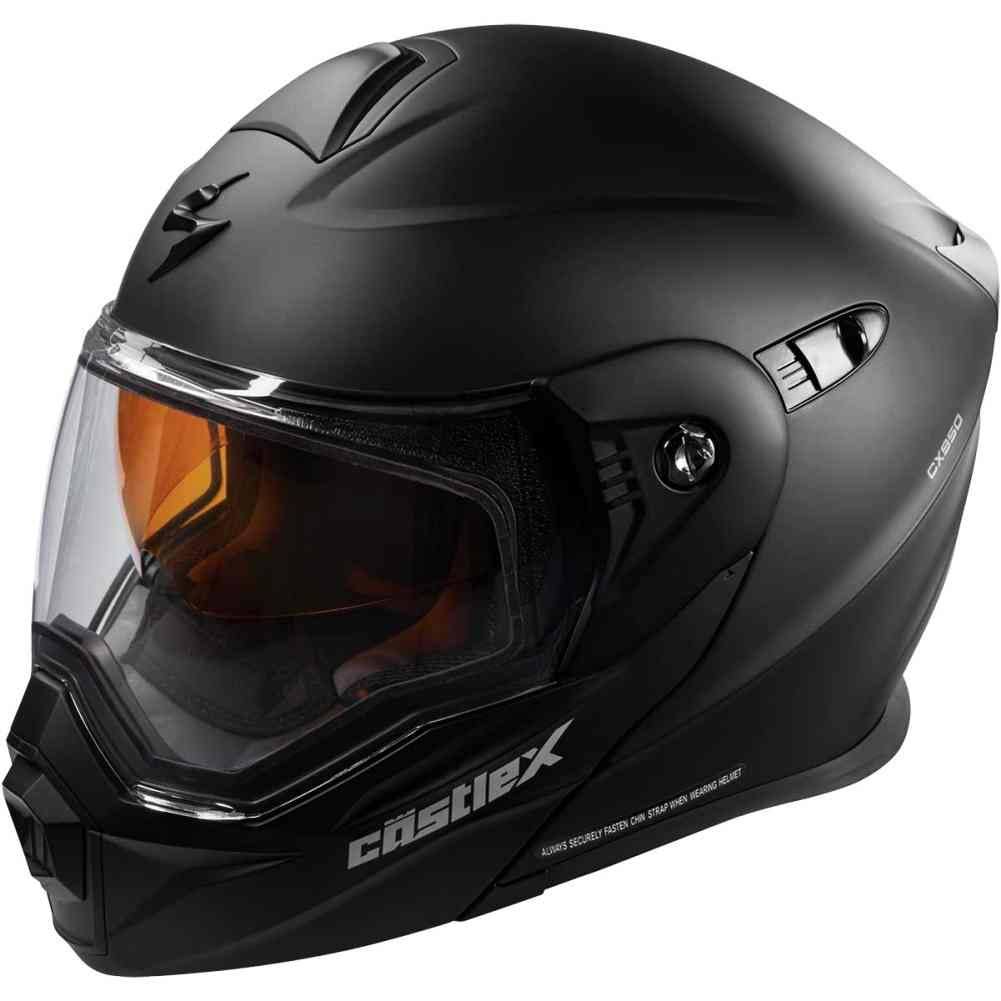 Solid Matte Black Modular Snowmobile Helmet N851392