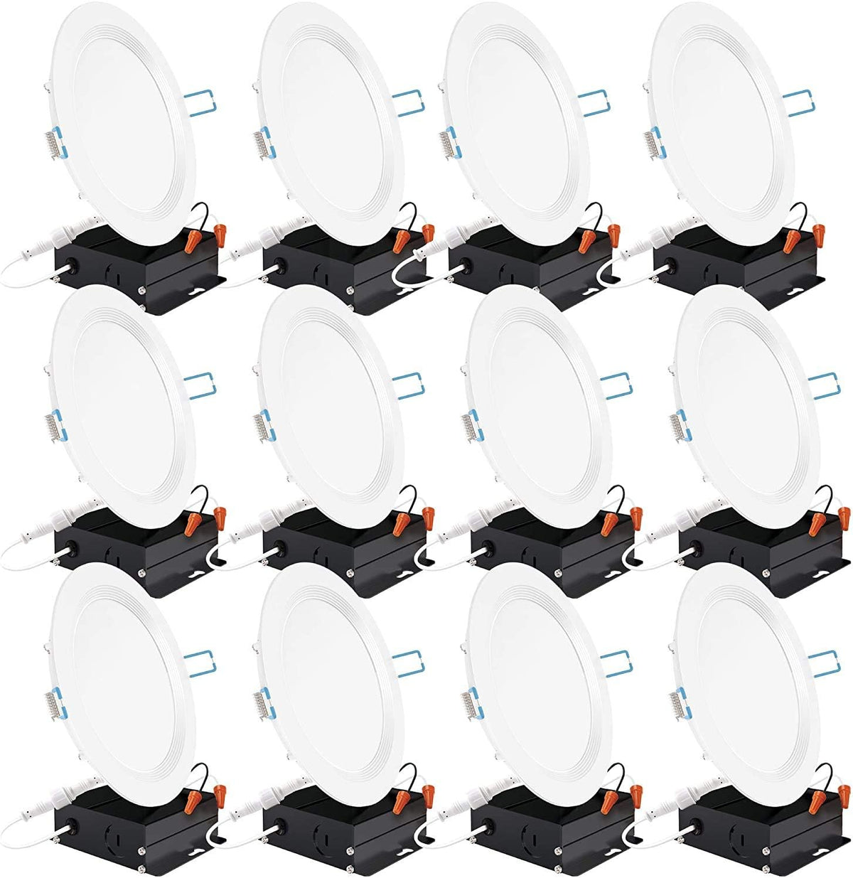 12 Pack 4 Inch Ultra Thin LED Recessed Ceiling Lights Selectable 2700K/3000K/3500K/4000K/5000K Dimmable 10W W313461