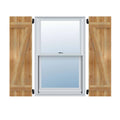 Rough Sawn Western Red Cedar Board-n-Batten Shutters with Z-Bar E374