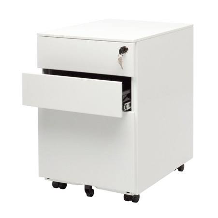 White 3 Drawer Mobile File Cabinet G34549
